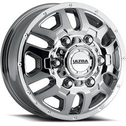 17x6.5 Ultra 003FC Hunter Chrome Plated DUALLY FRONT Wheel 8x210 (129mm)