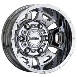 17x6.5 Ultra 003RC Hunter Chrome Plated DUALLY REAR Wheel 8x200 (-140mm)