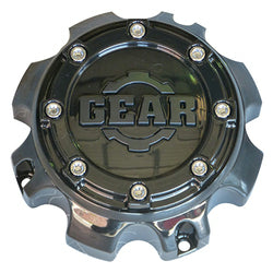 CAP-8L-B14 G/A GLOSS BLK BOLT-ON CAP W/COGS FOR 8 LUG