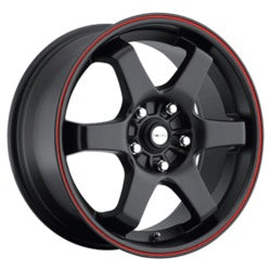 17x7.5 Focal 421R X Matte Black w/Red Lip Stripe Wheel 5x100 (42mm)