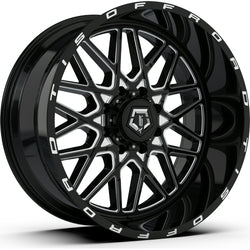 22x12 TIS 548BM Gloss Black Milled Wheel 5x5/5x5.5 (-44mm)