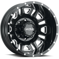 17x6.5 Ultra 003RBM Hunter Gloss Black Milled DUALLY REAR Wheel 8x6.5 (-140mm)