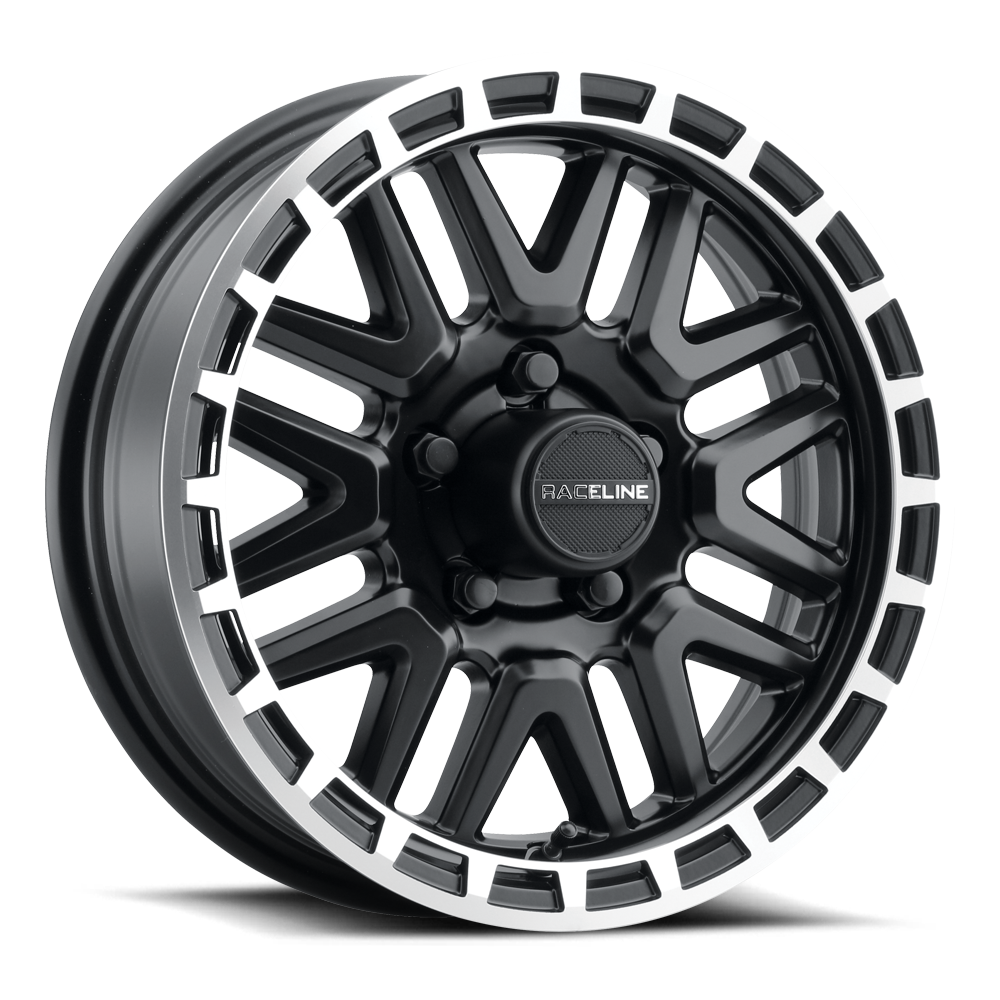 15x5 Raceline 953BM Krank Trailer Satin Black Wheel 5x4.5 (0mm)