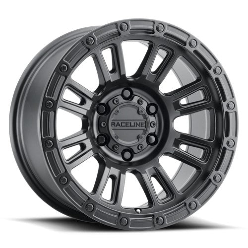 17x8.5 Raceline 956B Compass Satin Black Wheel 6x5.5 (0mm)
