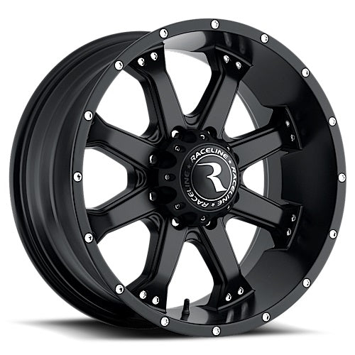 17x9 Raceline 991B Assault Satin Black Wheel 5x5 (-12mm)
