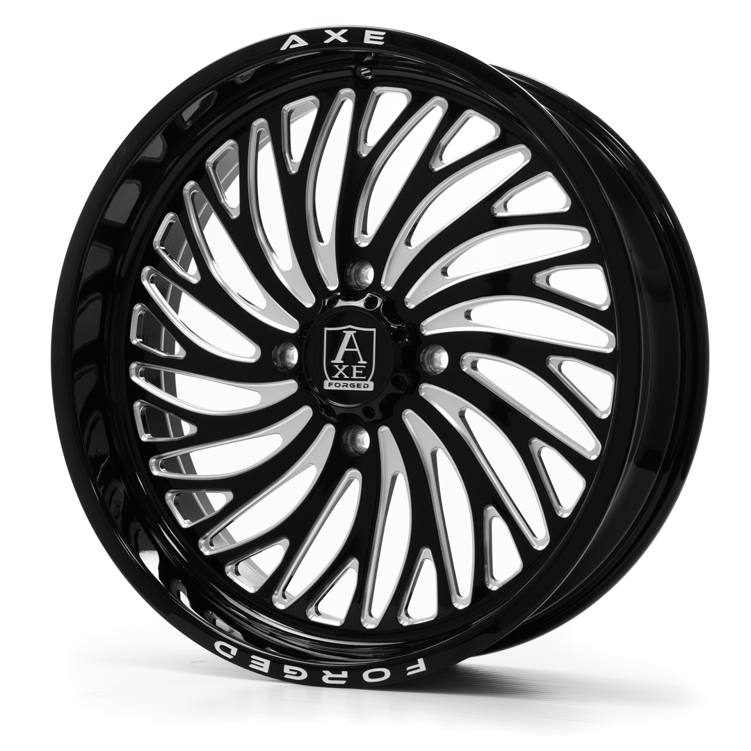 22x7 Axe AF10 Gloss Black Milled FORGED UTV RIGHT DIRECTIONAL Wheel 4x156 (0mm)