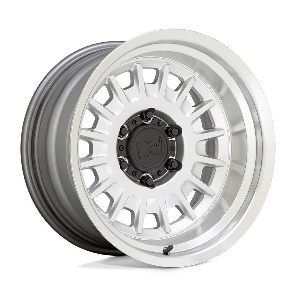 17x8.5 Black Rhino ALISO Gloss Silver Wheel 6x5.5 (-10mm)