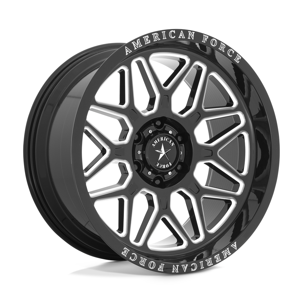 22x10 American Force Cast AC001 RUSH Gloss Black Milled Wheel 6x135 (-18mm)