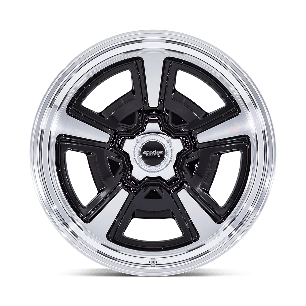 18x8 American Racing VN517 Marauder Gloss Black Machined Wheel 5x5 (0mm)