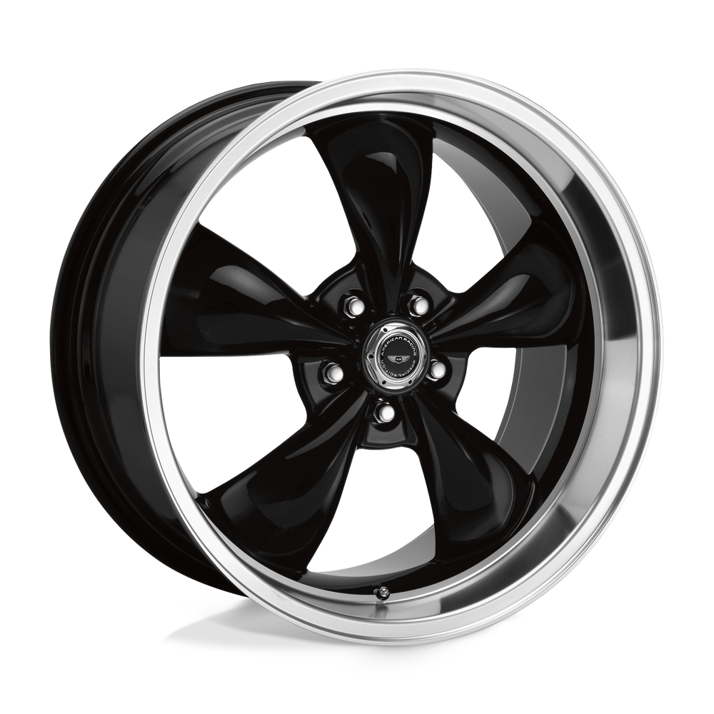 16x7 American Racing AR105 TORQ THRUST M Glo Blk Mach Lip Wheel 5x110 (35mm)