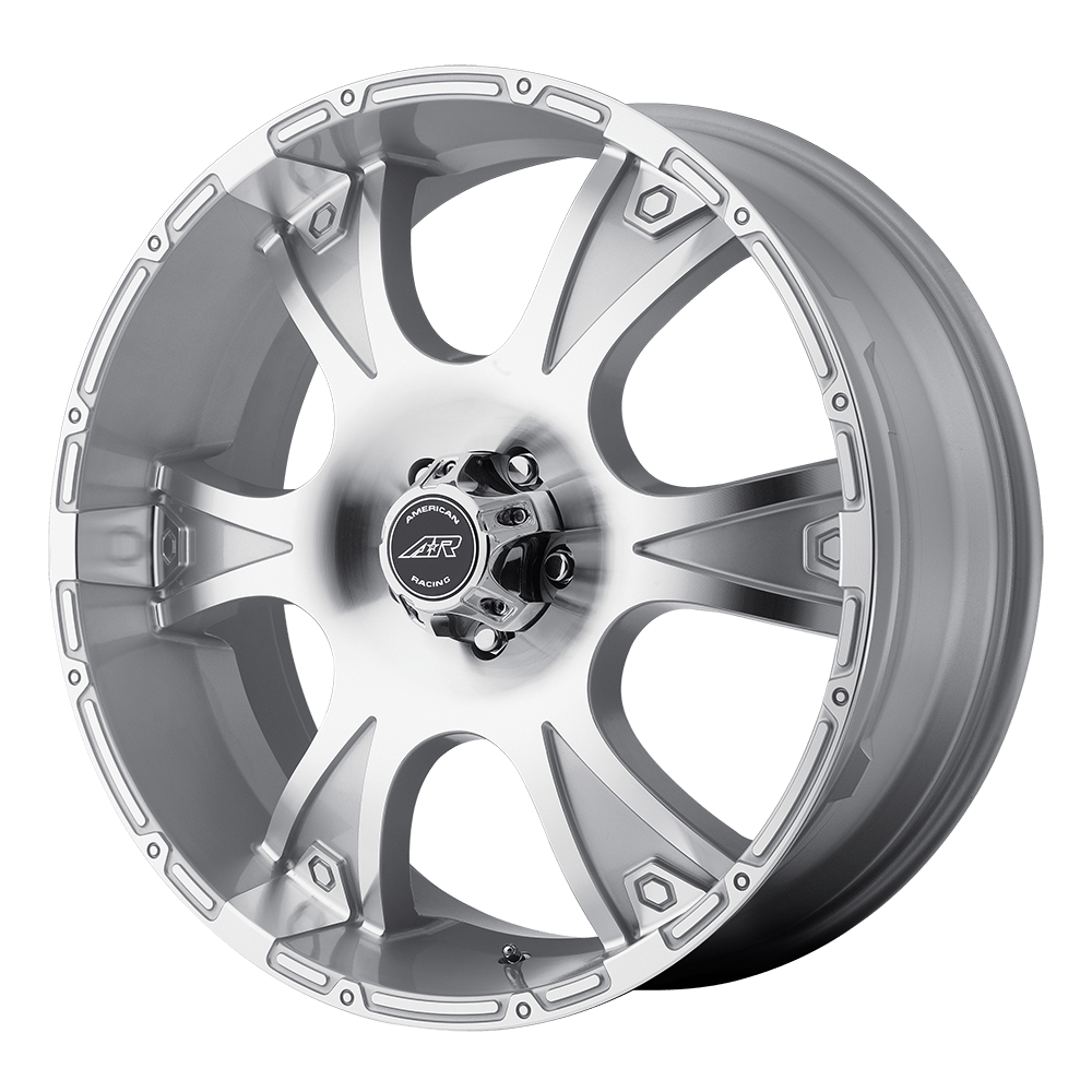 20x8.5 American Racing AR889 DAGGER Silver Machined Wheel 5x4.5 (35mm)