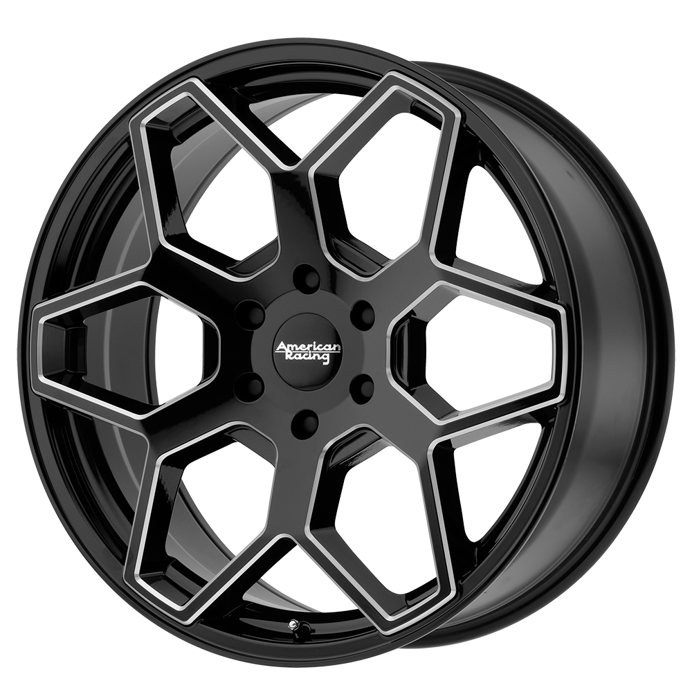 20x8.5 American Racing AR916 Gloss Black Milled Wheel 6x5.5 (35mm)
