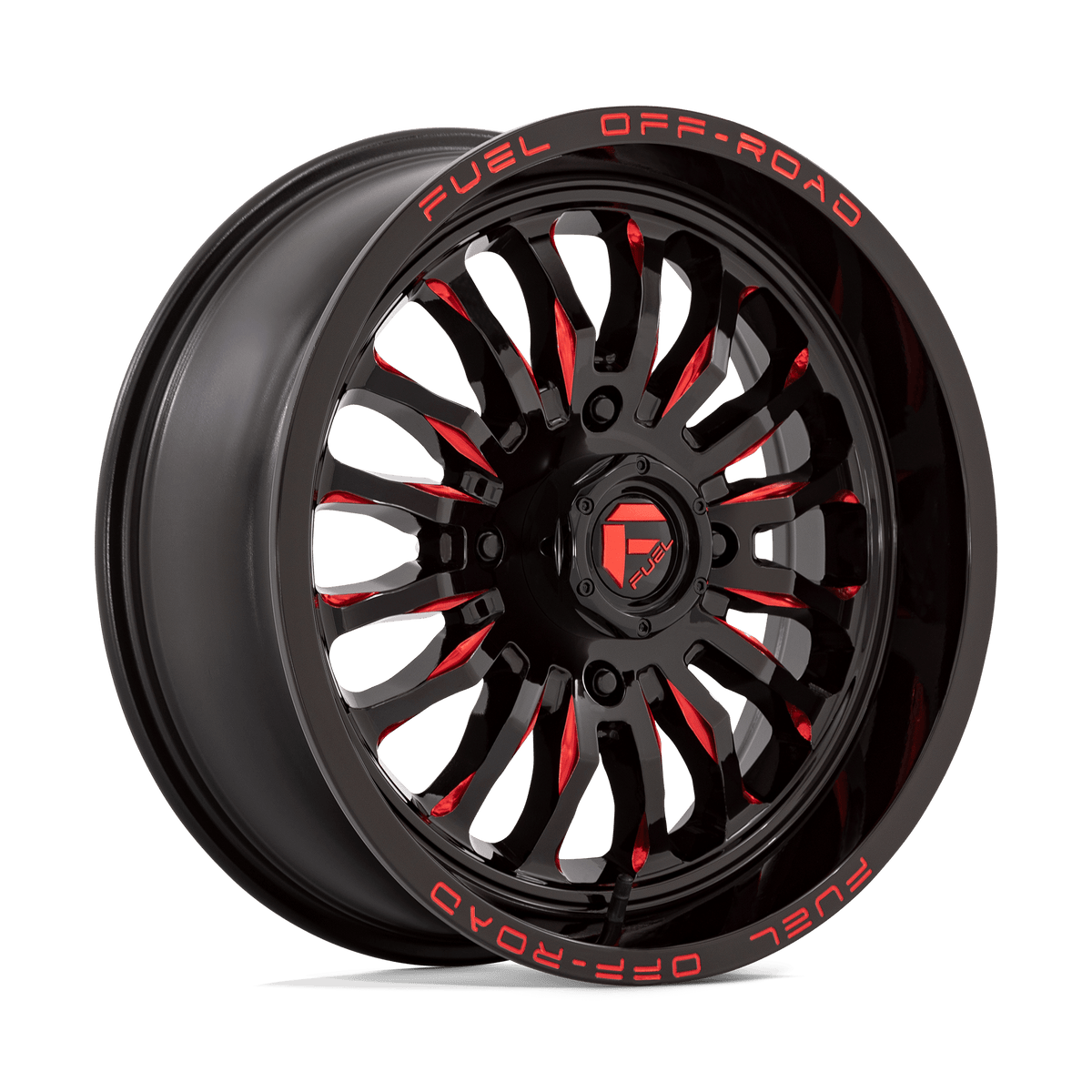 18x7 Fuel UTV D822 Arc UTV Gloss Black Milled Red Wheel 4x156 (13mm)