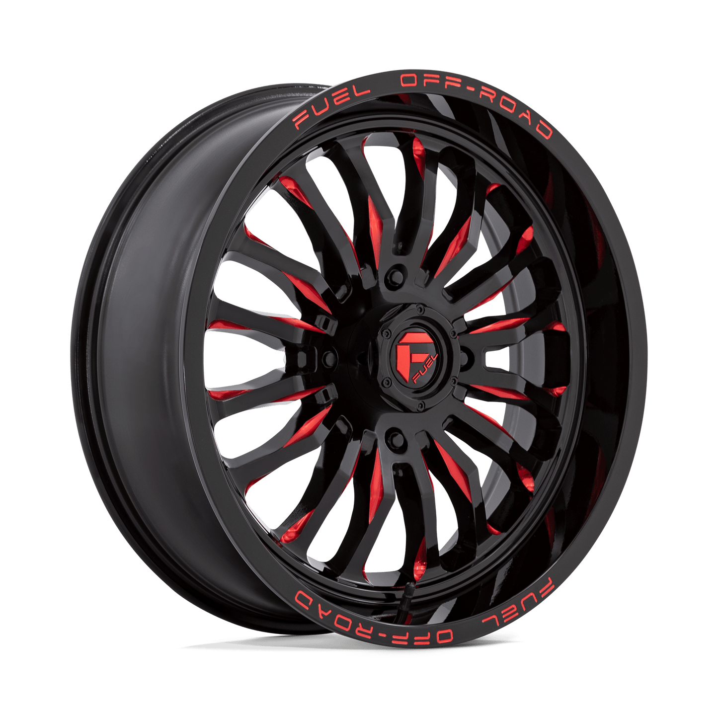 20x7 Fuel UTV D822 Arc UTV Gloss Black Milled Red Wheel 4x156 (13mm)