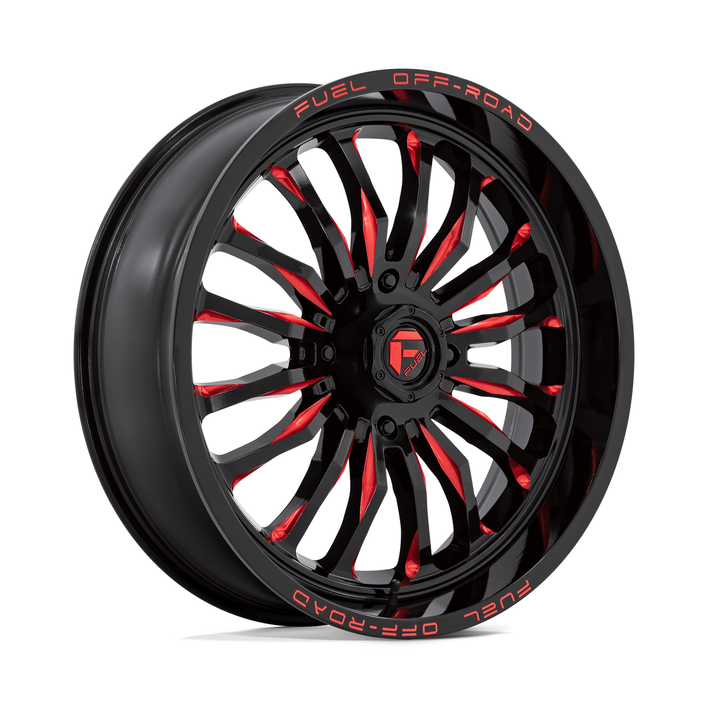 22x7 Fuel UTV D822 Arc UTV Gloss Black Milled Red Wheel 4x156 (13mm)