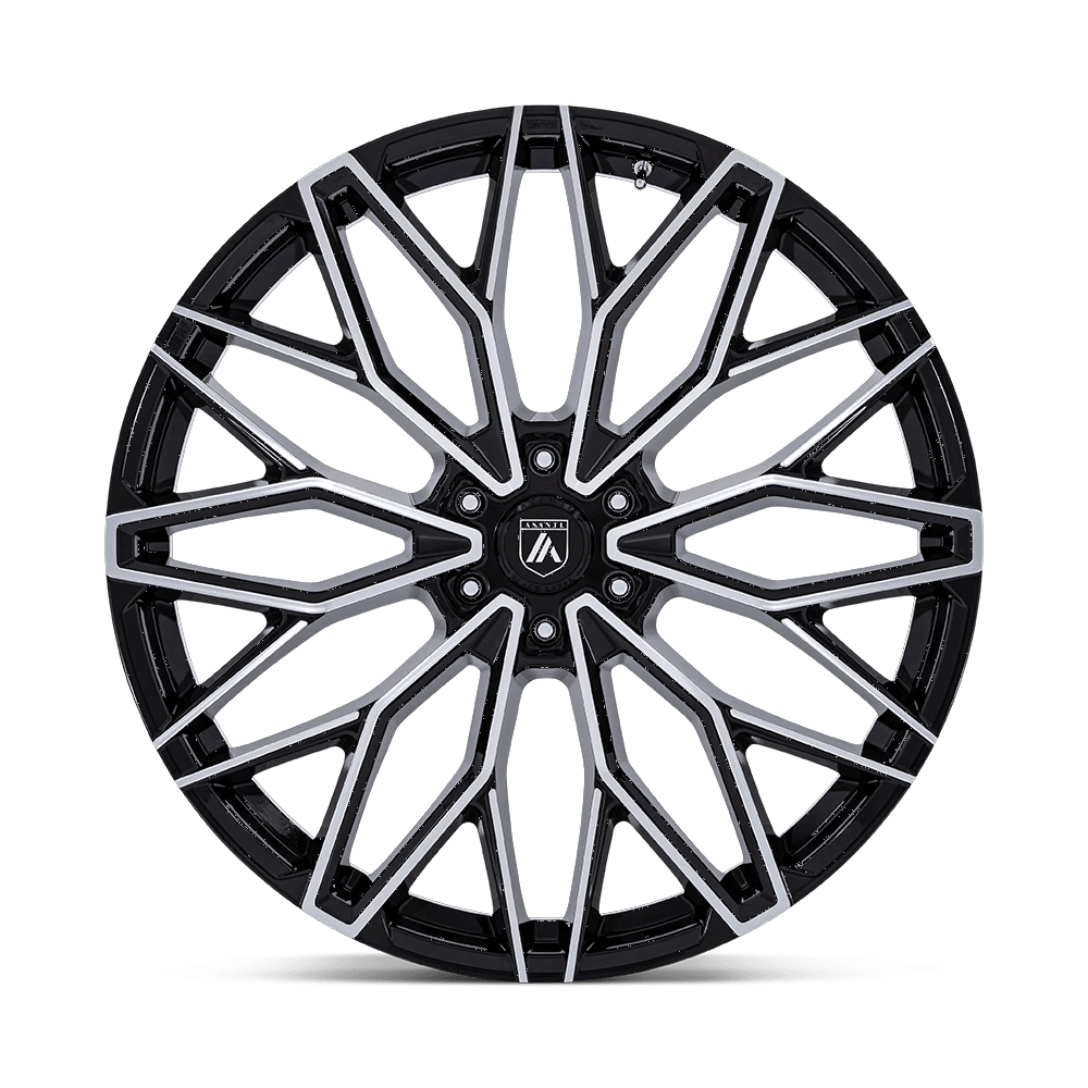 22x9.5 Asanti Black AB050 Mogul 6 Gloss Black Machined Face Wheel 6x135 (25mm)