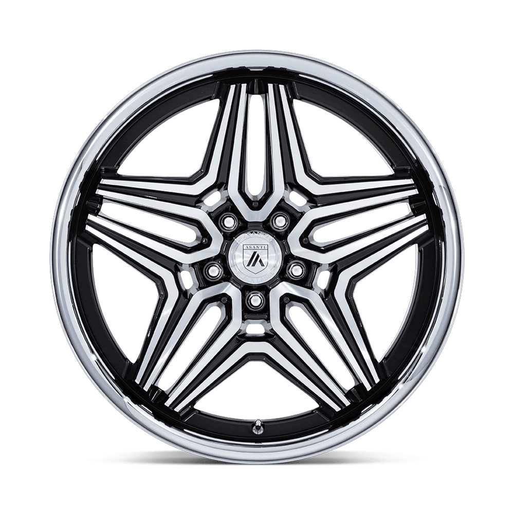 22x10.5 Asanti Black AB046 Duke Gloss Black Machined Wheel Blank (18mm)