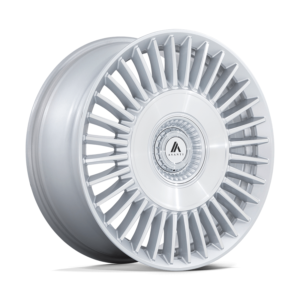 20x10.5 Asanti Black ABL-40 Tiara Gloss Silver Machined Wheel 5x115/5x120 (18mm)