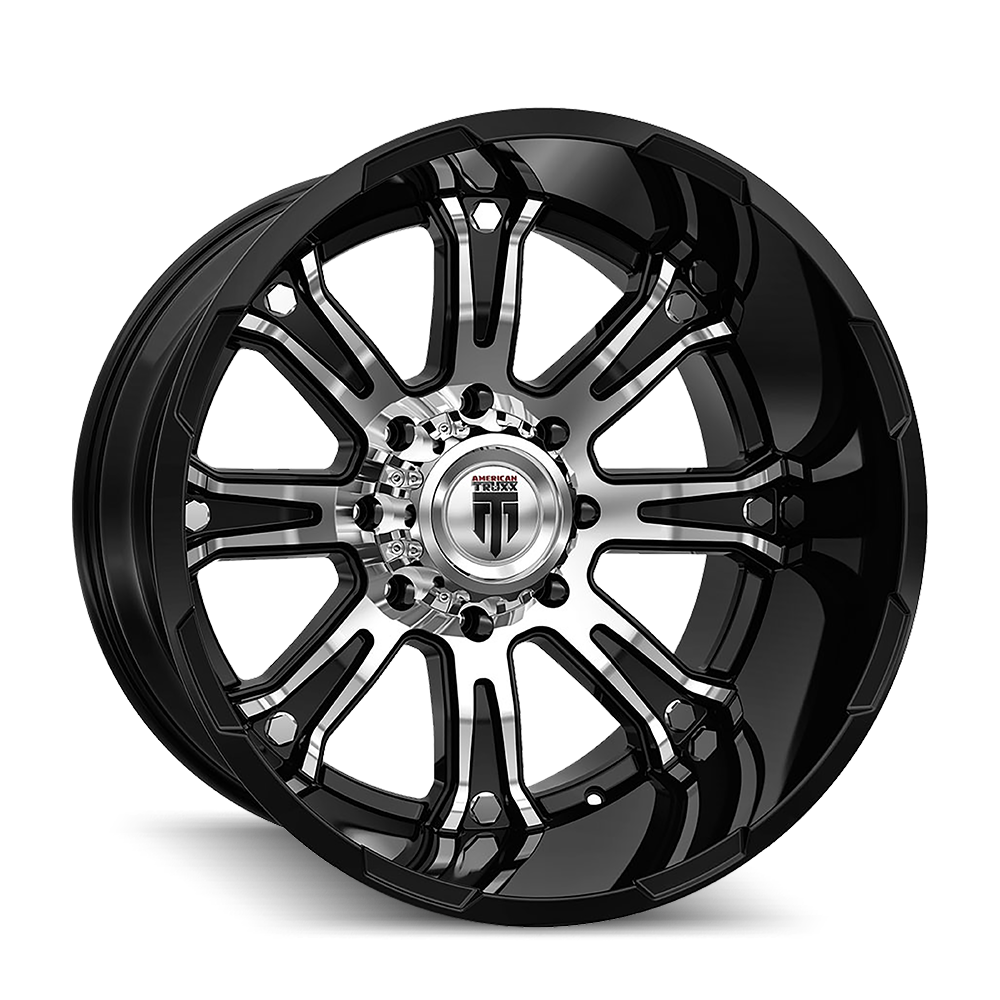 20x12 American Truxx BOMB Black/Machined Wheel 6x5.5 (-44mm)