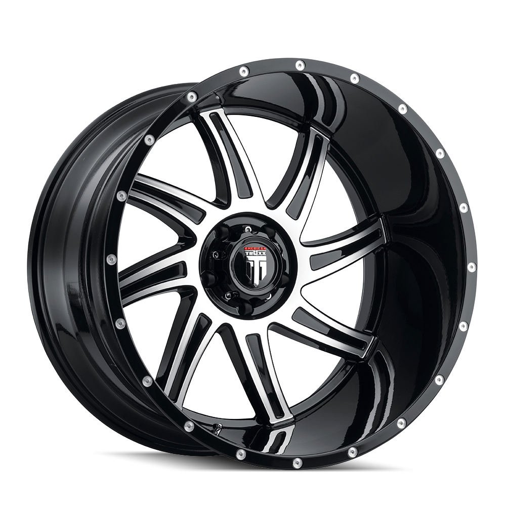 22x12 American Truxx Vortex Black/Machined Wheel 5x5.5 (-44mm)