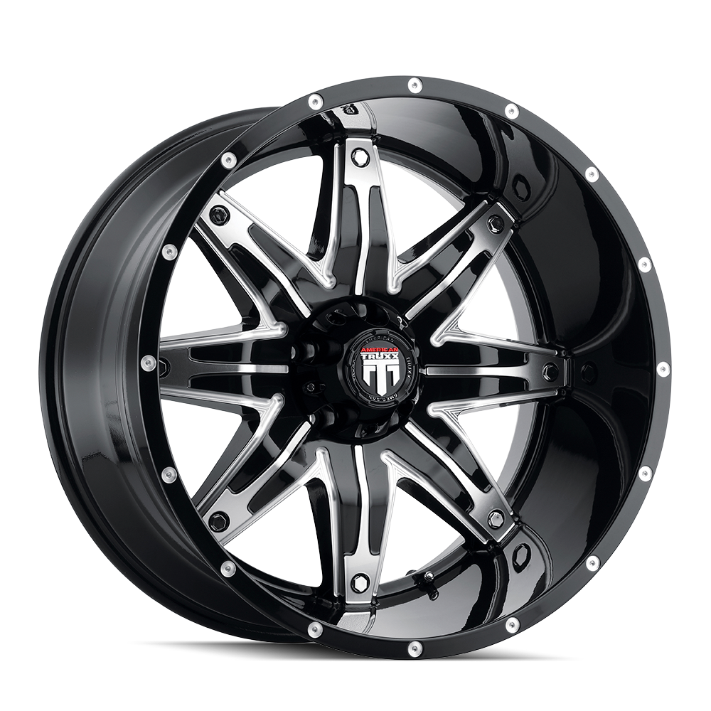 20x10 American Truxx Lonestar Black/Machined Wheel 5x150 (-24mm)