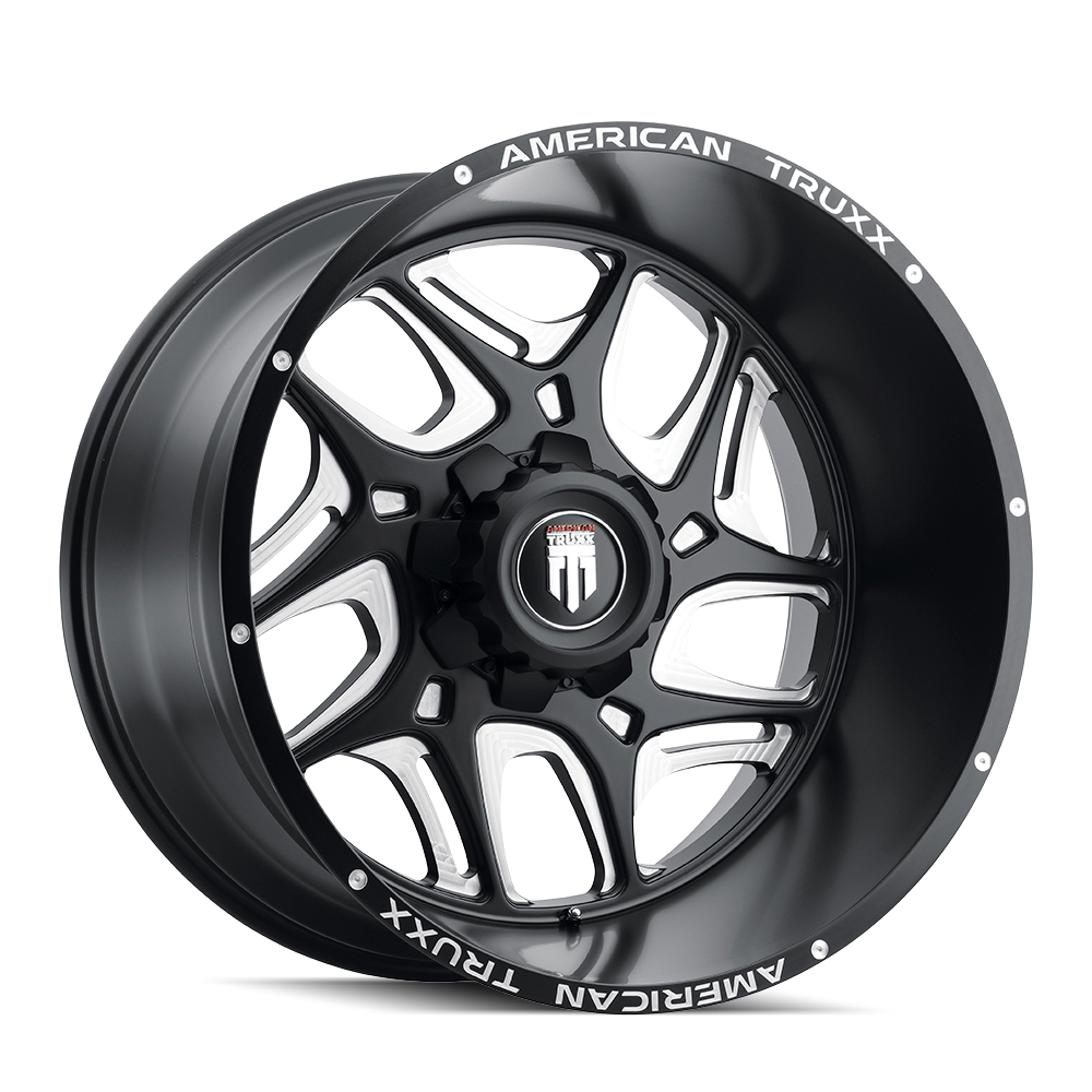 24x14 American Truxx SWEEP Black/Milled Wheel 6x5.5 (-76mm)