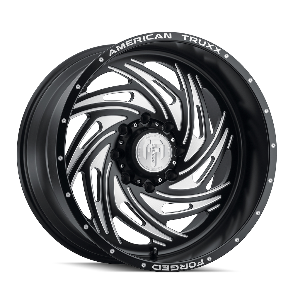 22x12 American Truxx Forged Twisted Black Milled Wheel 8x180 (-44mm)