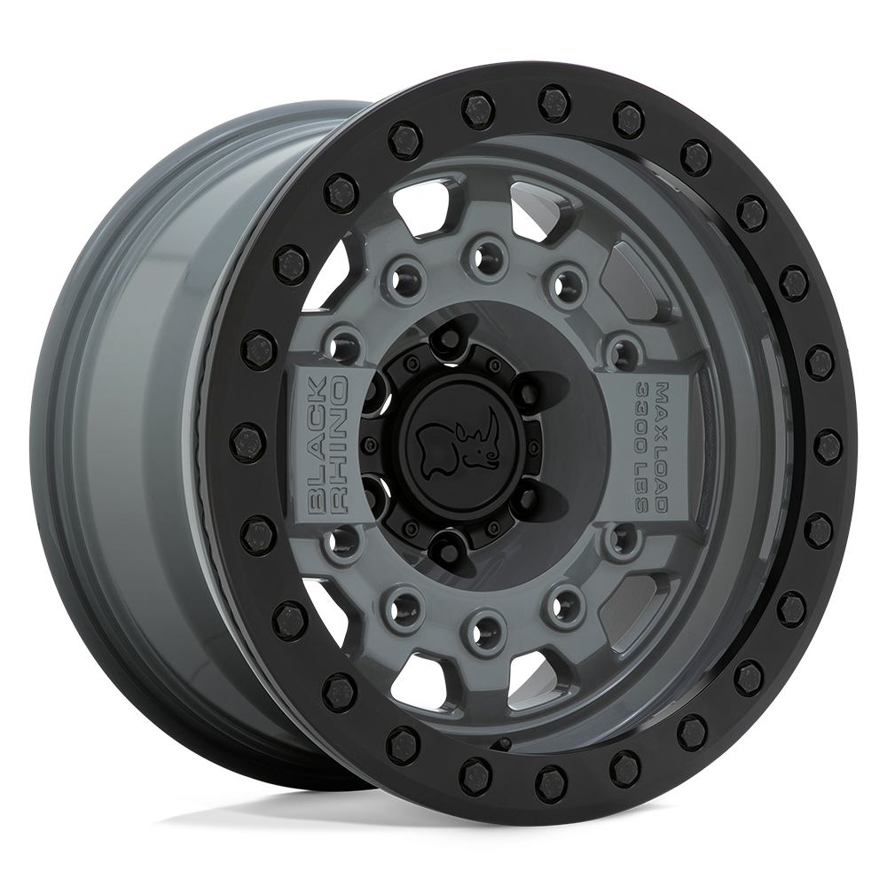 17x8.5 Black Rhino AVENGER BEADLOCK BATTLESHIP GRY W/ BLK HW Wheel 6x5.5 (0mm)