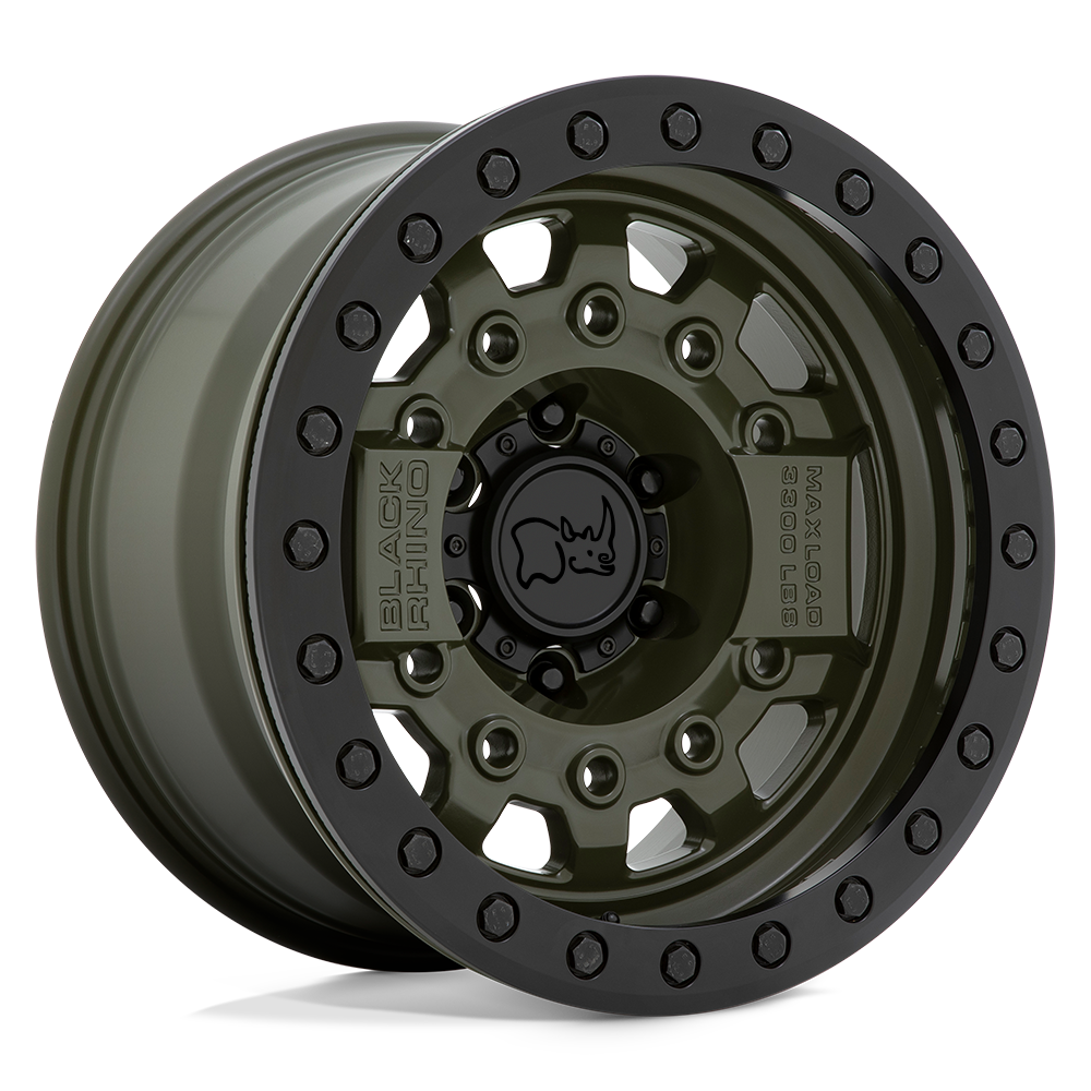 17x8.5 Black Rhino AVENGER BEADLOCK OLIVE DAB GRN W/ BLK HW Wheel 6x5.5 (0mm)