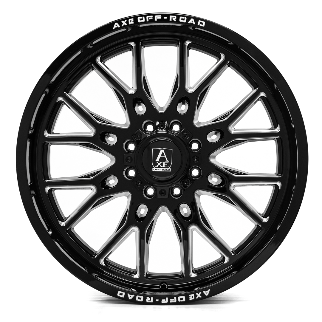 24x10 Axe Wheels Atlas Gloss Black Milled Wheel 8x6.5 (-19mm)