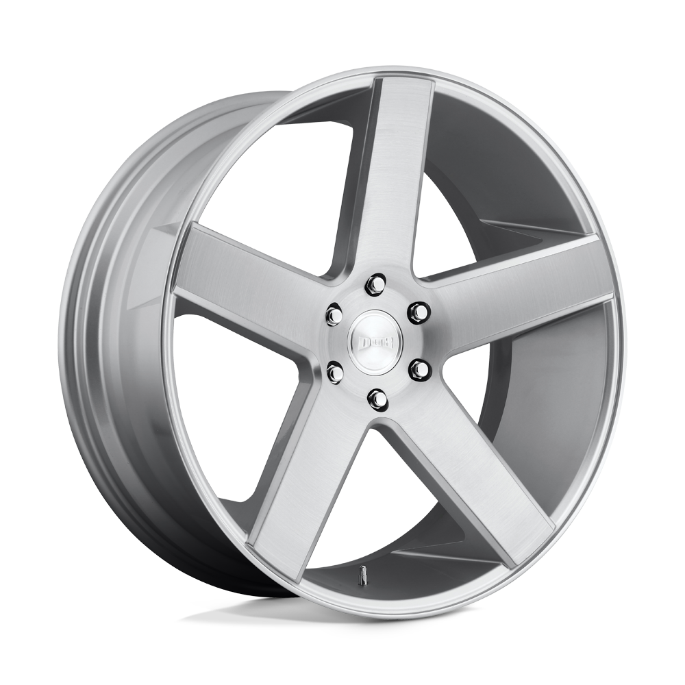 26x10 DUB S218 BALLER GLOSS SILVER BRUSHED Wheel 6x5.5 (20mm)