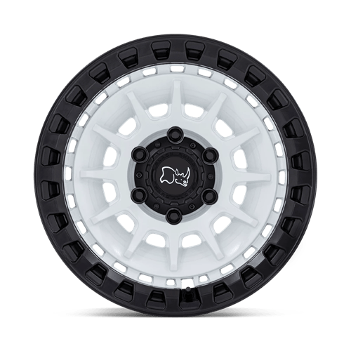 17x8.5 Black Rhino Barrage Gloss White On Matte Black Wheel 5x5 (-10mm)