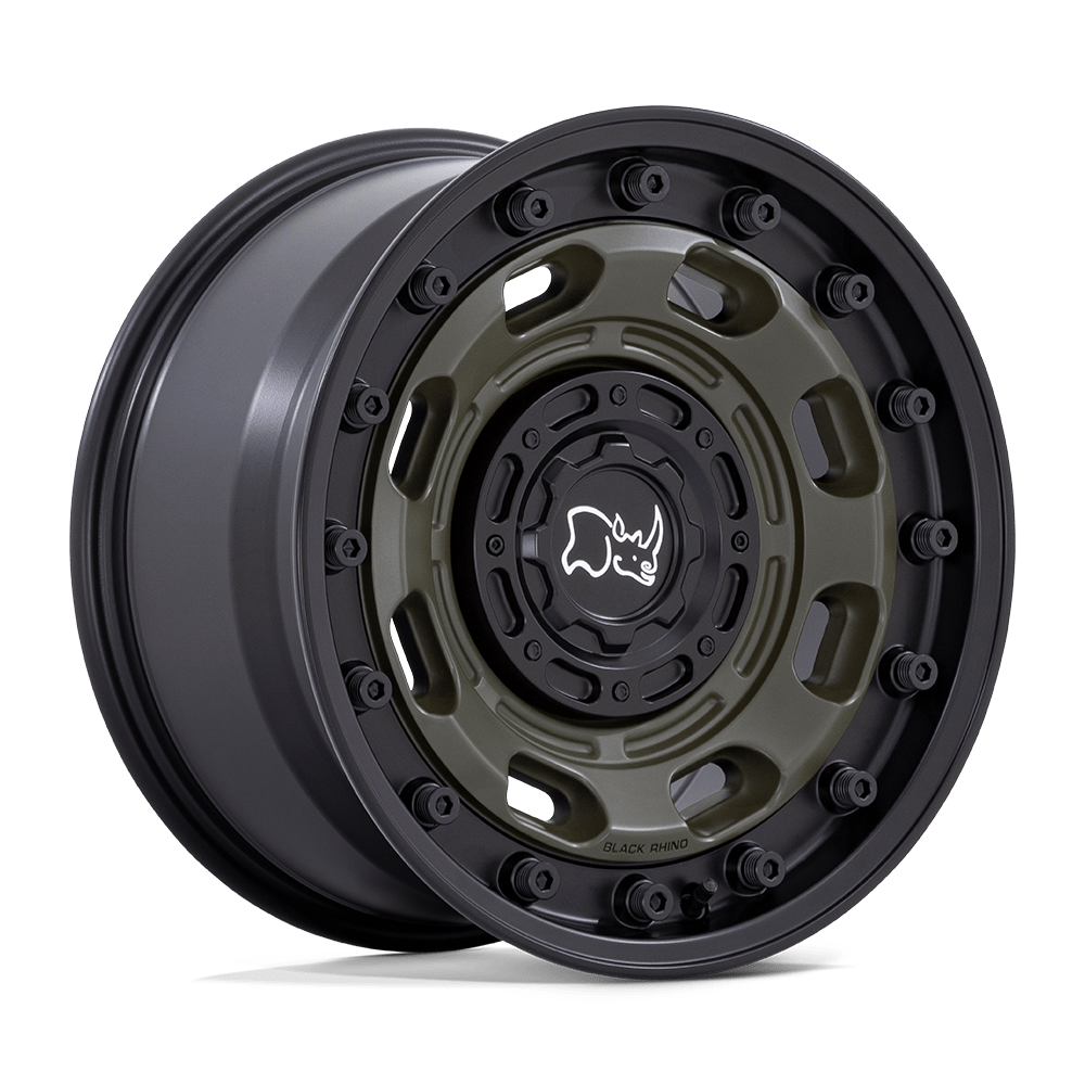 17x8.5 Black Rhino Atlas Olive Drab Green W/ Black Lip Wheel 6x135/6x5.5 (-10mm)