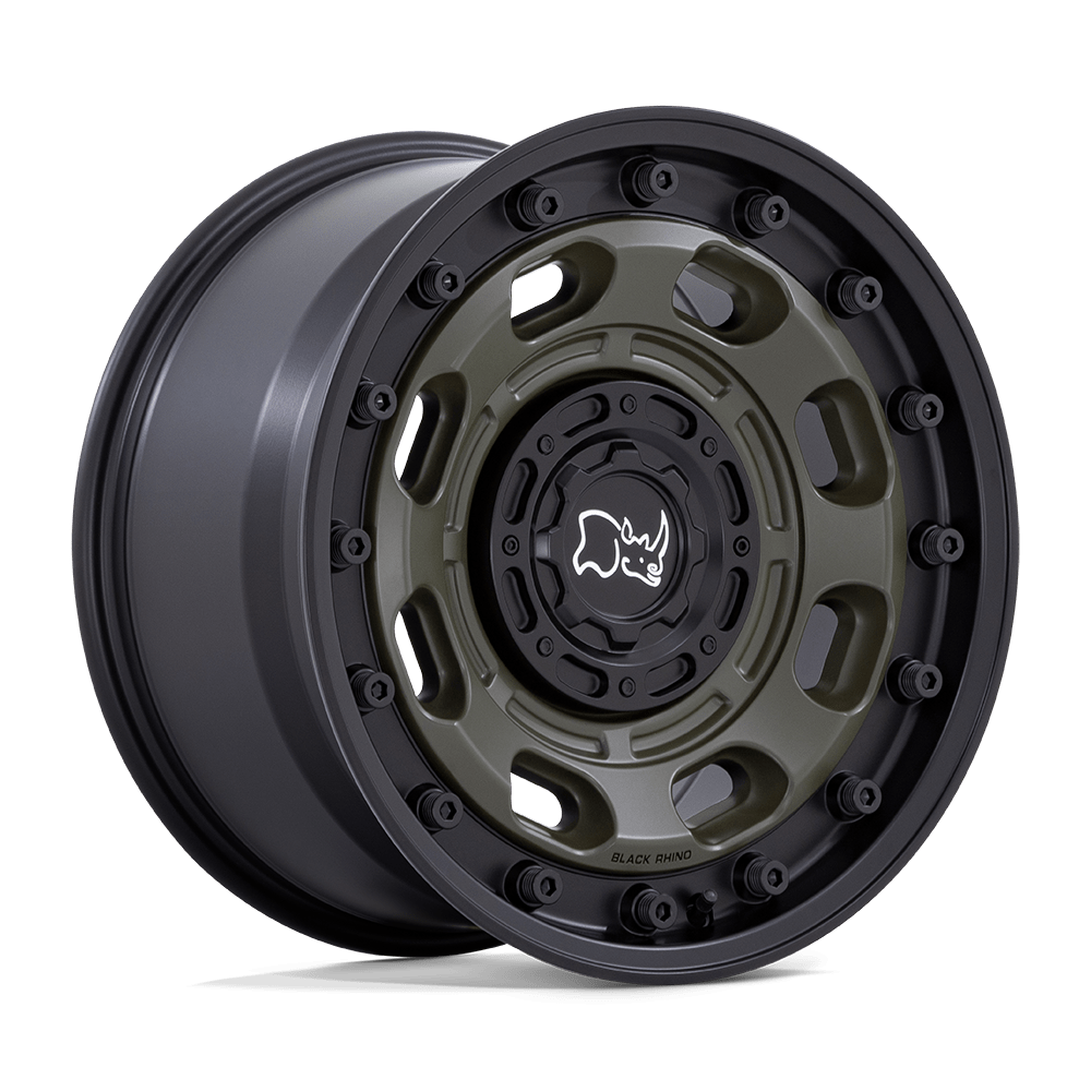 17x8 Black Rhino Atlas Olive Drab Green With Black Lip Wheel 6x130 (38mm)