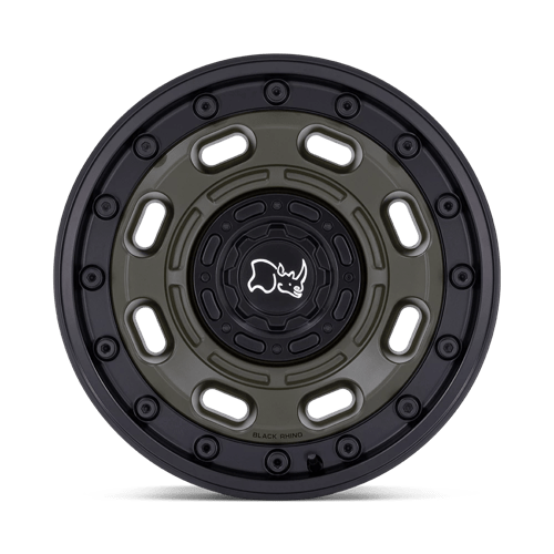 17x8 Black Rhino Atlas Olive Drab Green With Black Lip Wheel 5x4.5/5x5 (38mm)