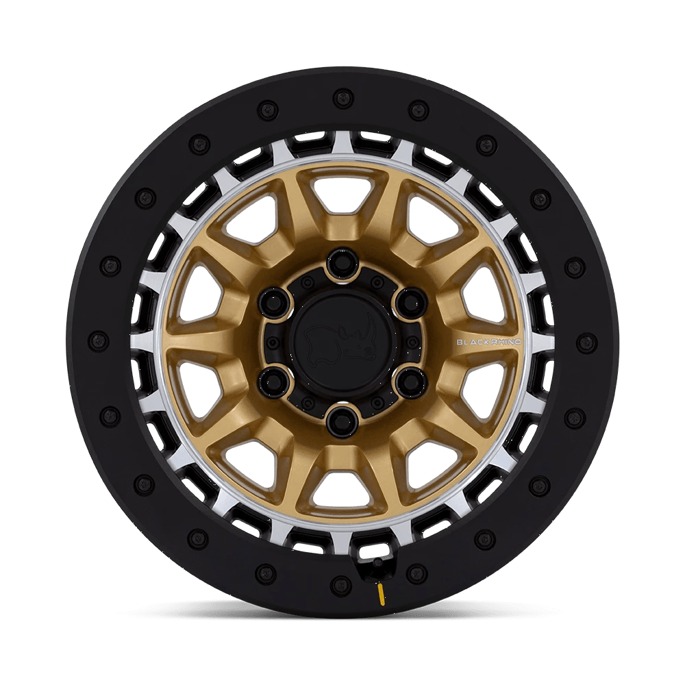 17x8.5 Black Rhino BR016 Tusk Matte Gold W/ Machined RING Wheel 6x5.5 (-10mm)