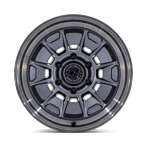 17x8.5 Black Rhino BR021 Mondo Matte Gunmetal W/ Gloss Gray Wheel 6x5.5 (20mm)