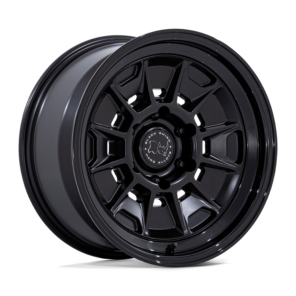 18x9 Black Rhino BR021 Mondo Matte Black W/ Gloss Black Lip Wheel 6x5.5 (12mm)