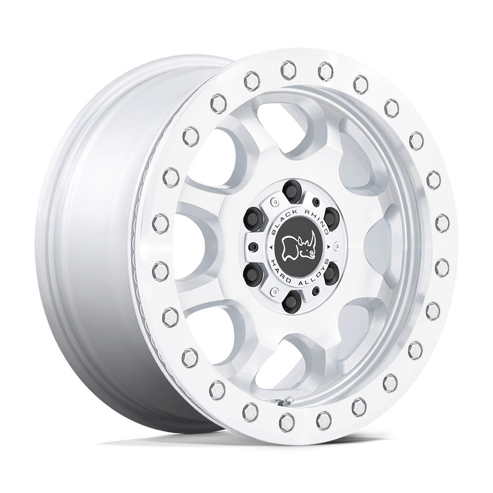 17x8 Black Rhino Venture Beadlock Silver W/Machined Face Wheel 6x130 (38mm)