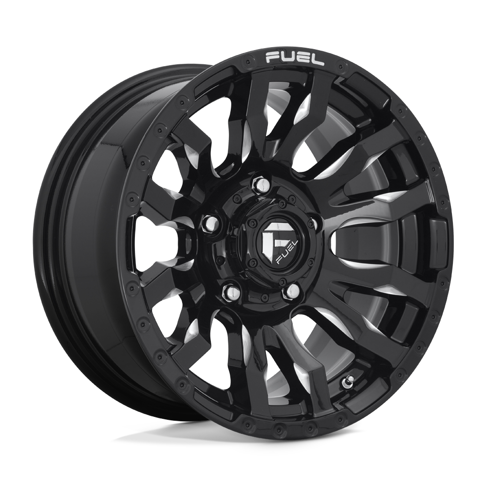 16x8 Fuel D673 BLITZ GLOSS BLACK MILLED Wheel 5x5.5 (1mm)