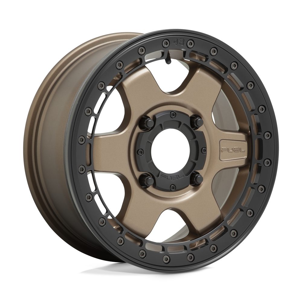 15x6 Fuel UTV D924 Block Matte Bronze W/ Black Ring BEADLOCK Wheel 4x156 (38mm)