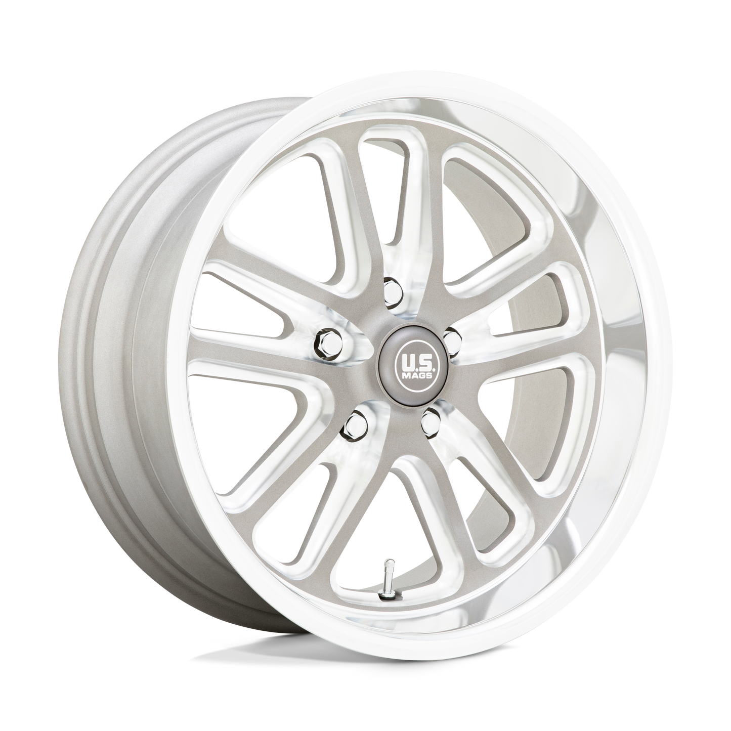 18x8 US Mags U130 Bullet Textured Gun Metal With Milled Edges Wheel 5x4.75 (1mm)