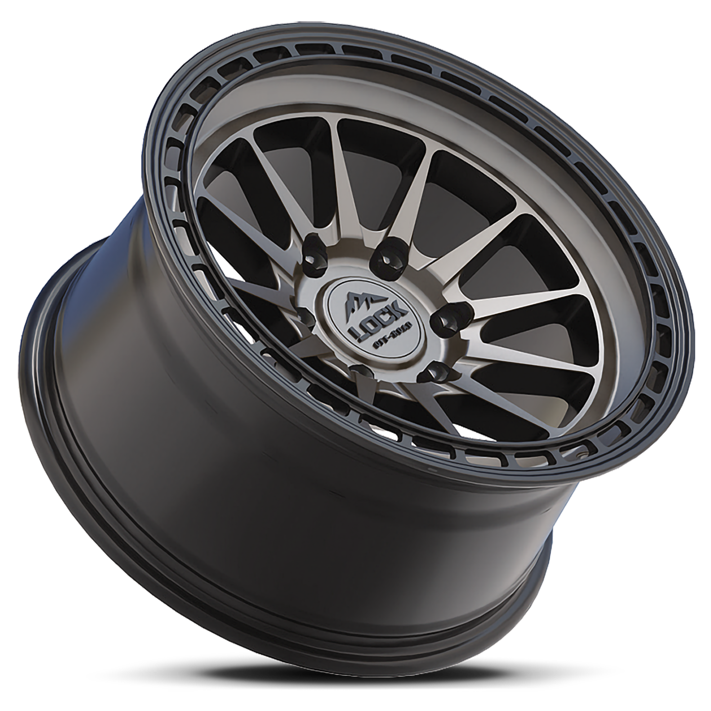 17x9 Lock Off-Road Baja Matte Grey With Matte Black Ring Wheel 5x5 (0mm)