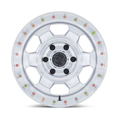17x8.5 Black Rhino BR029 Trooper Gloss Silver Machined Face Wheel 6x5.5 (0mm)