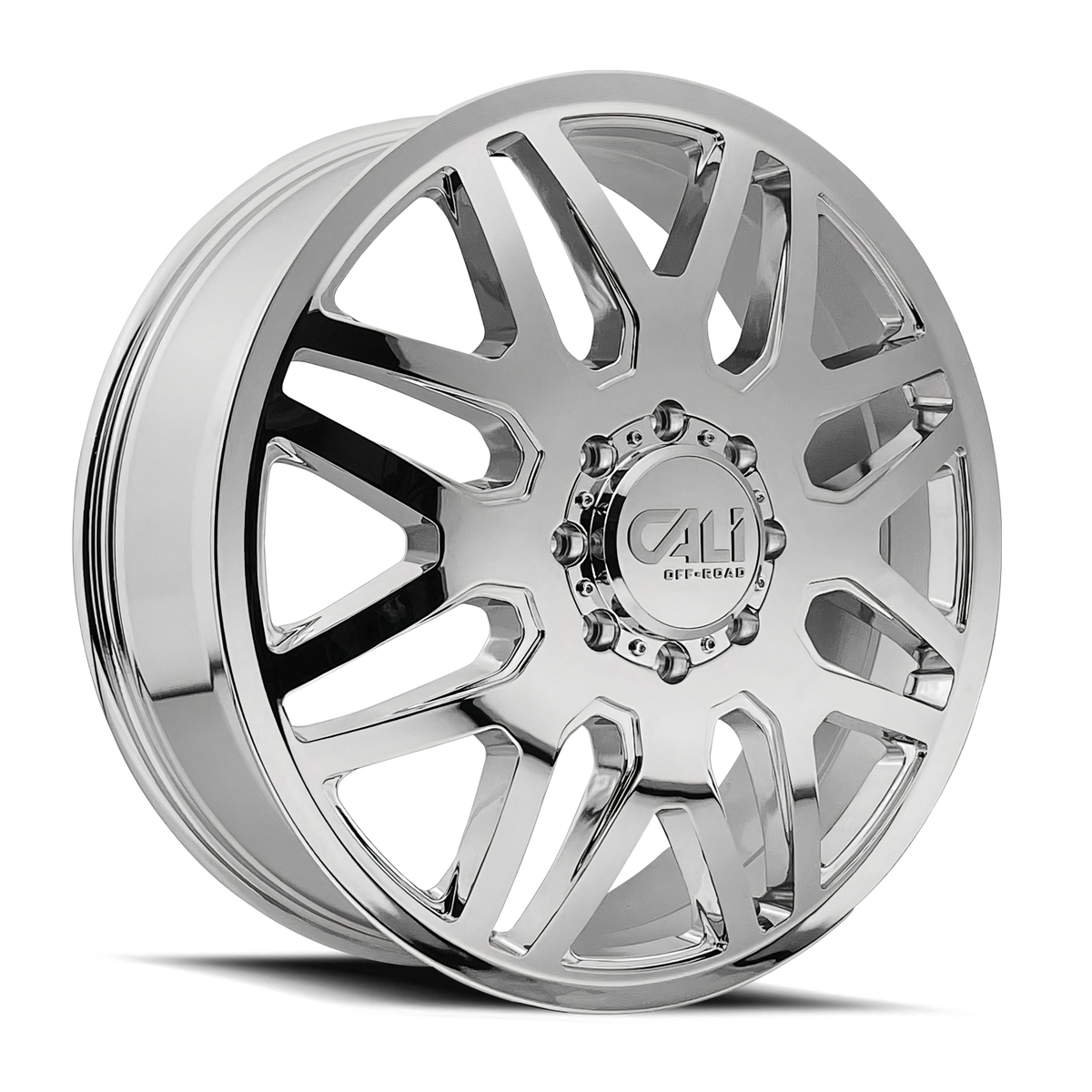 22x8.25 Cali 9115D Invader Dually Front Chrome Wheel 8x210 (115mm)