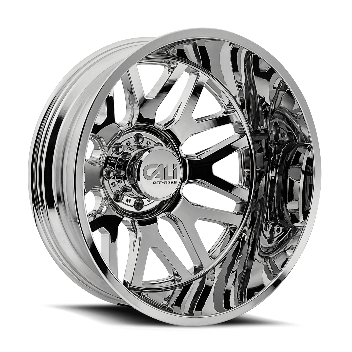 22x8.25 Cali 9115D Invader Dually Rear Chrome Wheel 8x210 (-192mm)
