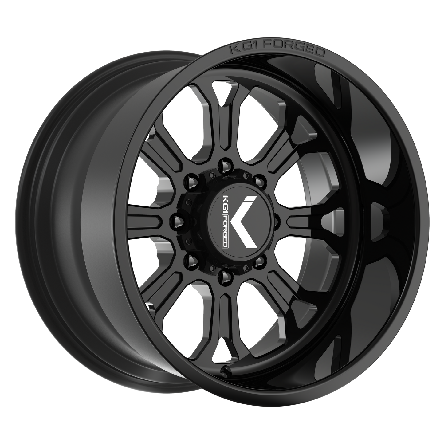 22x12 KG1 KT060 Checkmate Gloss Black FORGED Wheel 8x170 (-44mm)