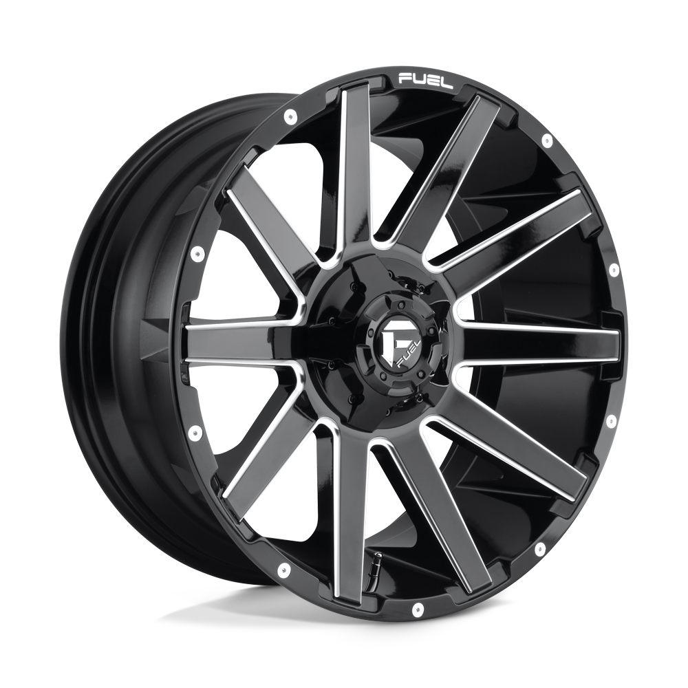 20x9 Fuel D615 CONTRA GLOSS BLACK MILLED Wheel 6x135/6x5.5 (1mm)