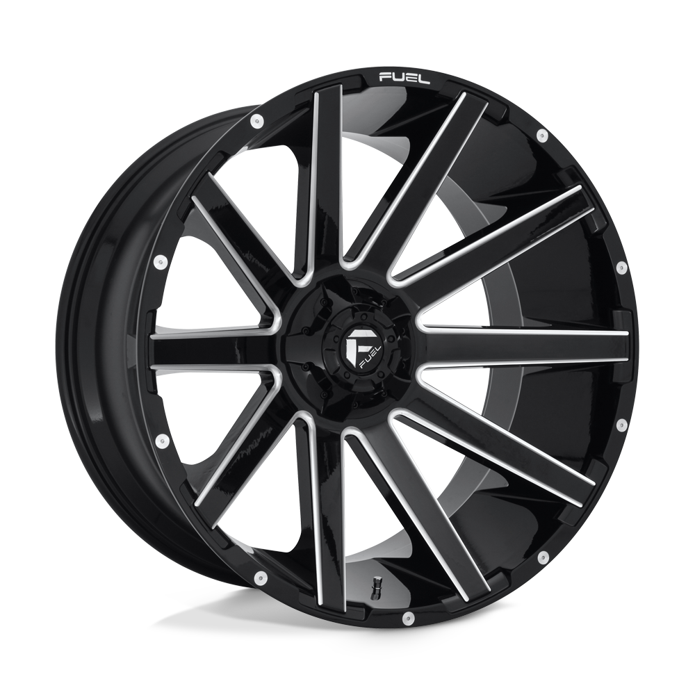 24x12 Fuel D615 CONTRA GLOSS BLACK MILLED Wheel 6x135/6x5.5 (-44mm)