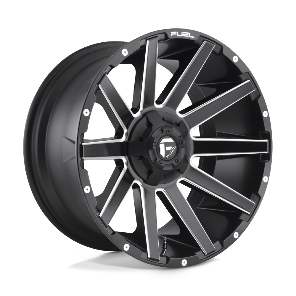 20x9 Fuel D616 CONTRA MATTE BLACK MILLED Wheel 8x180 (1mm)